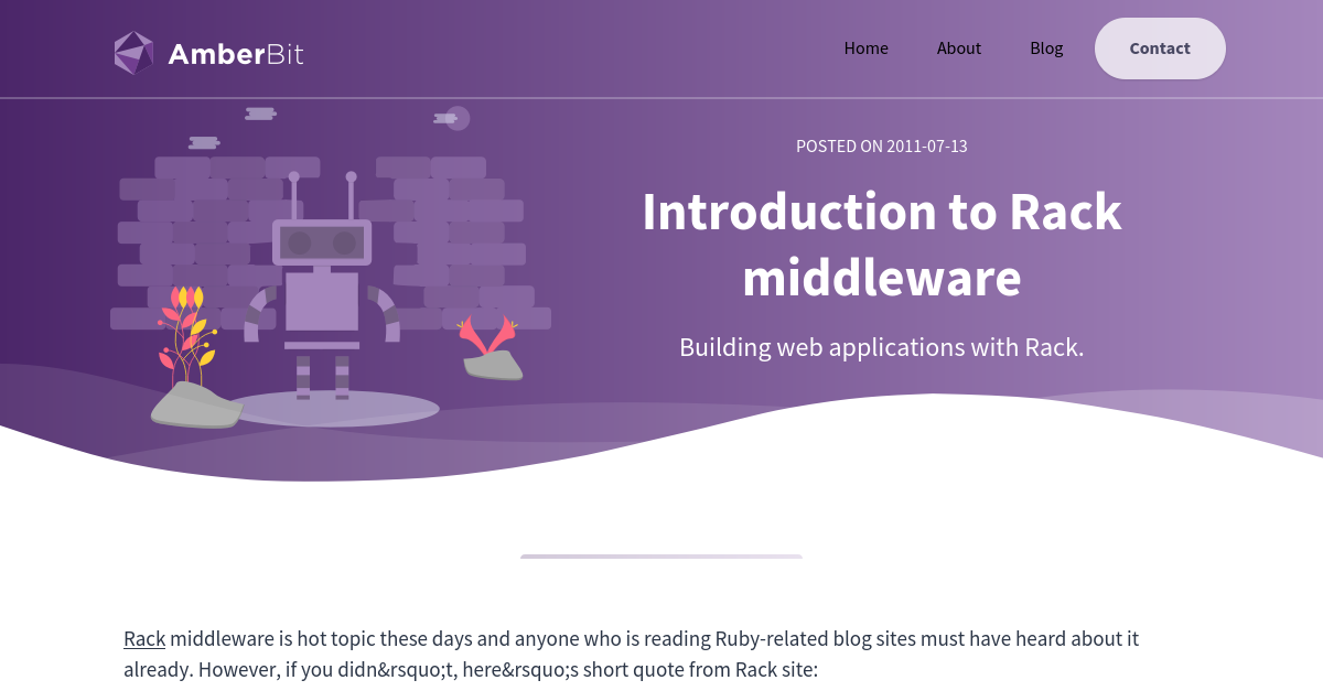 Introduction to Rack middleware AmberBit Sp. z o. o.
